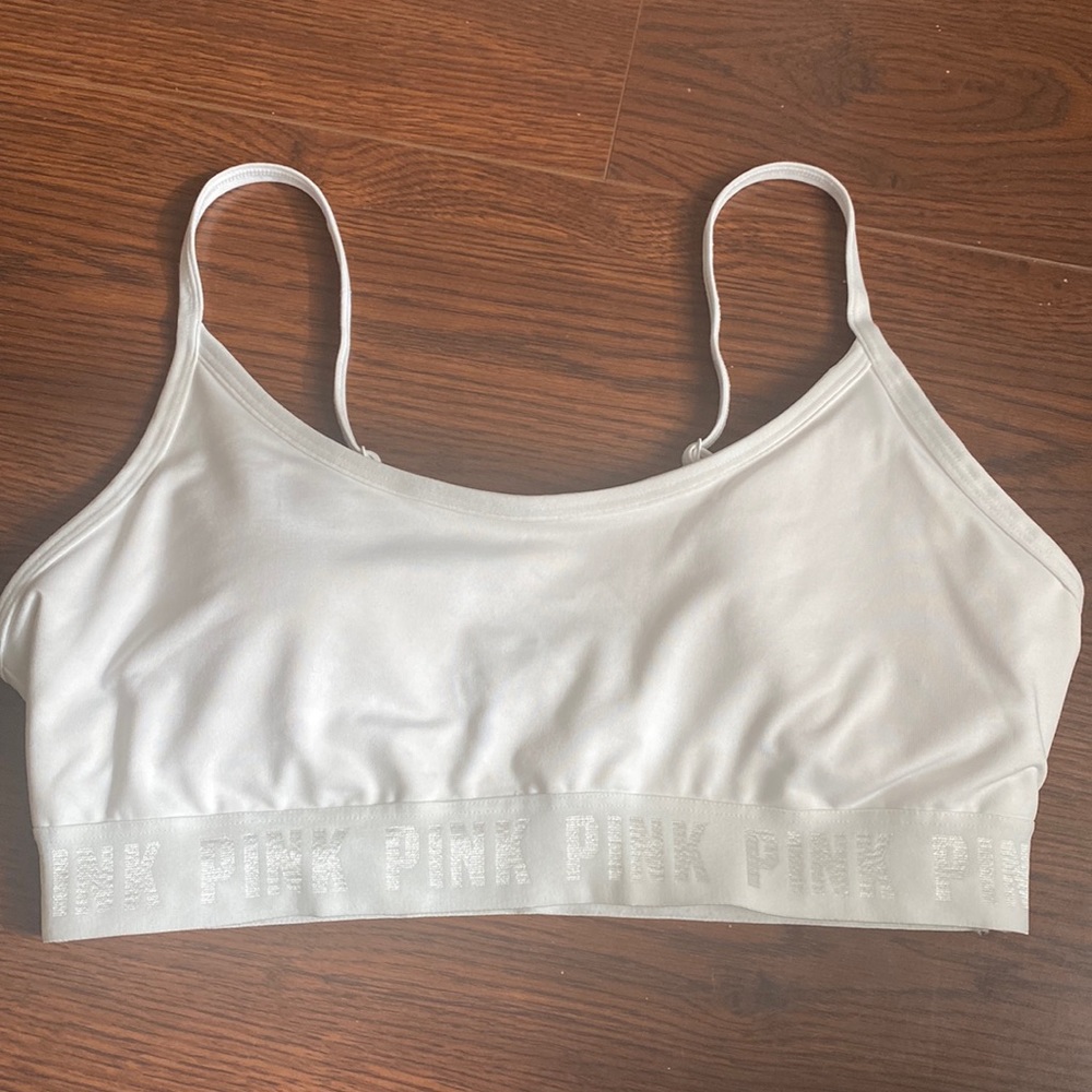 Pink sports bra